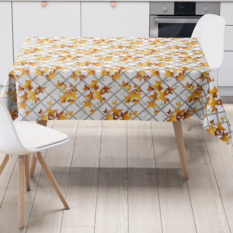 Wachstuch Tischdecke C141032 Herbst Laub Efeu eckig rund oval Meterware