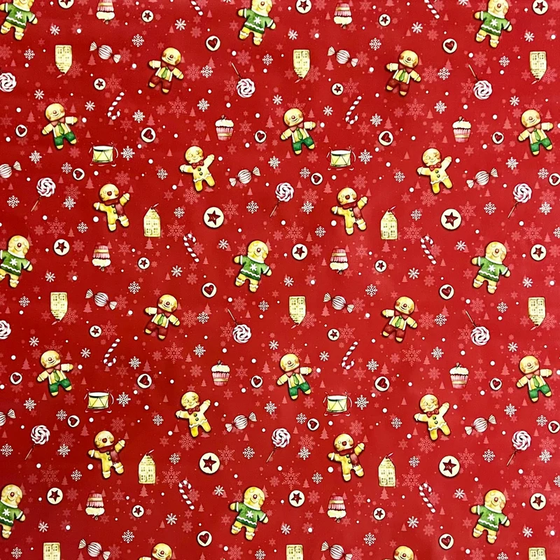Wachstuch Tischdecke P1203-1 rot Weihnachten Advent Lebkuchenmann eckig rund oval