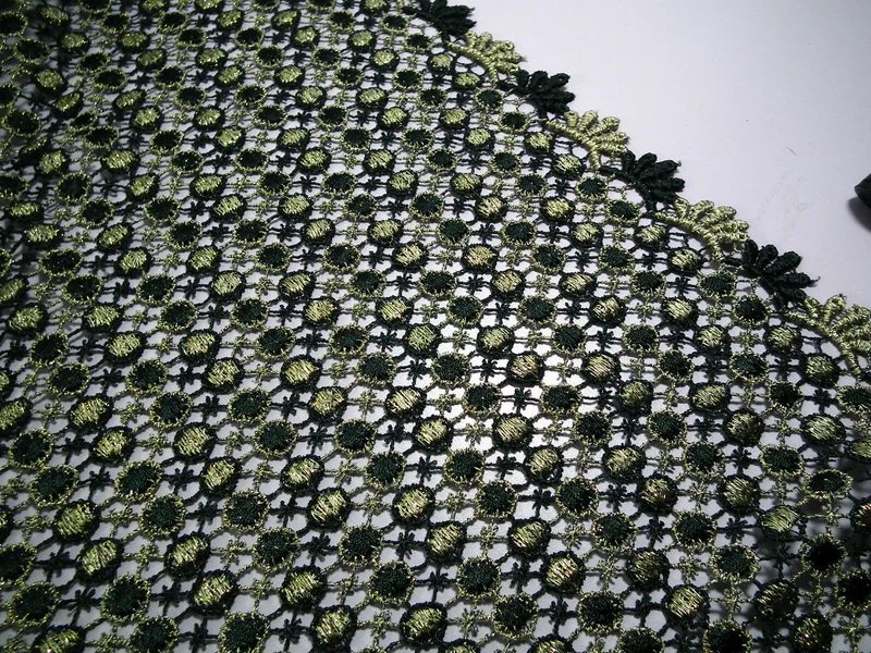 Fancy Guipure Net Lace fabric with metallic circle detail M186-10 Mtex