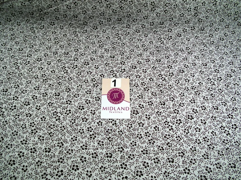 Floral Vintage flower leaves and stem print poly cotton 44" Wide M332 Mtex