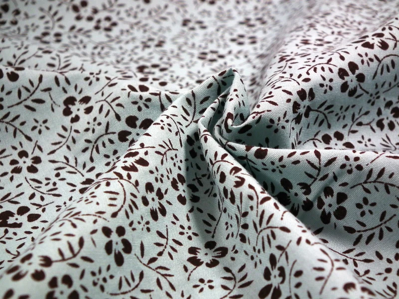 Floral Vintage flower leaves and stem print poly cotton 44" Wide M332 Mtex