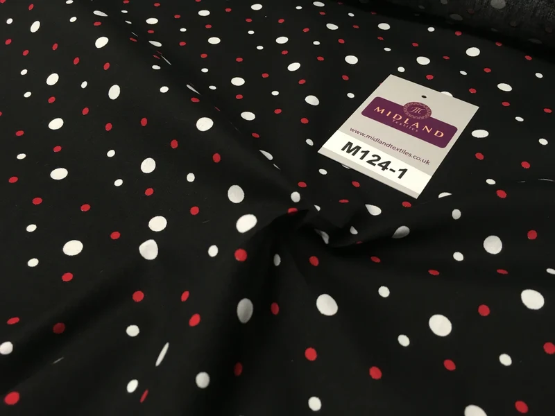 Multi Coloured Polka Dot 100% Cotton Poplin Fabric 58" M124