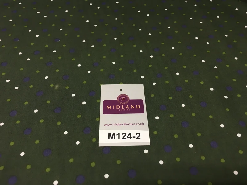 Multi Coloured Polka Dot 100% Cotton Poplin Fabric 58" M124