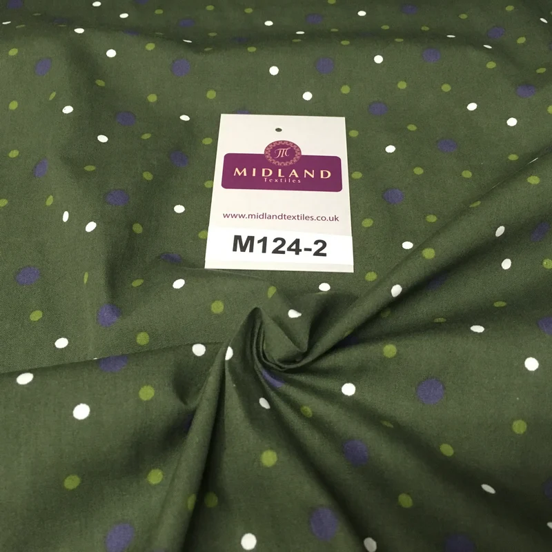 Multi Coloured Polka Dot 100% Cotton Poplin Fabric 58" M124