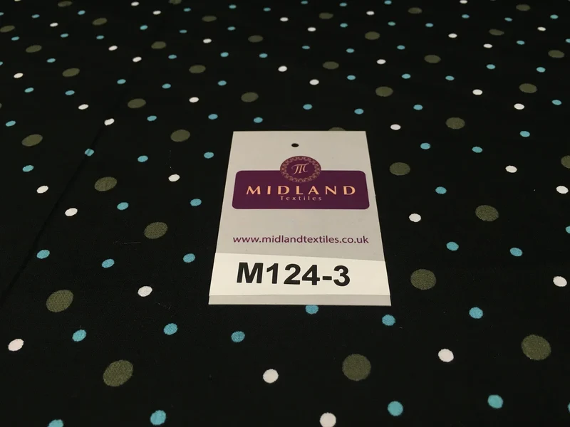 Multi Coloured Polka Dot 100% Cotton Poplin Fabric 58" M124