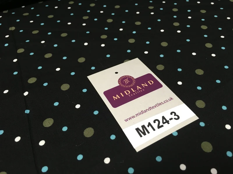 Multi Coloured Polka Dot 100% Cotton Poplin Fabric 58" M124