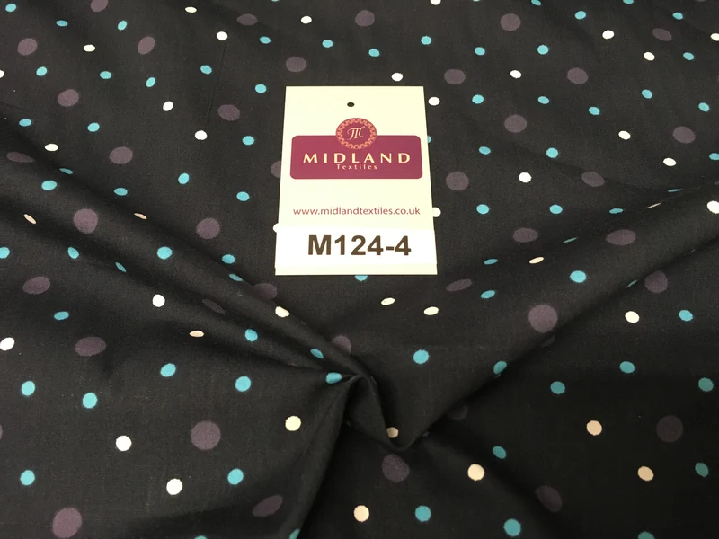 Multi Coloured Polka Dot 100% Cotton Poplin Fabric 58" M124