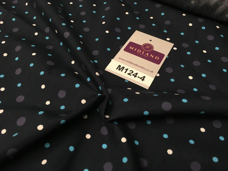 Multi Coloured Polka Dot 100% Cotton Poplin Fabric 58" M124