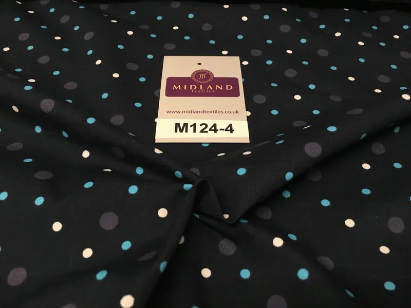 Multi Coloured Polka Dot 100% Cotton Poplin Fabric 58" M124