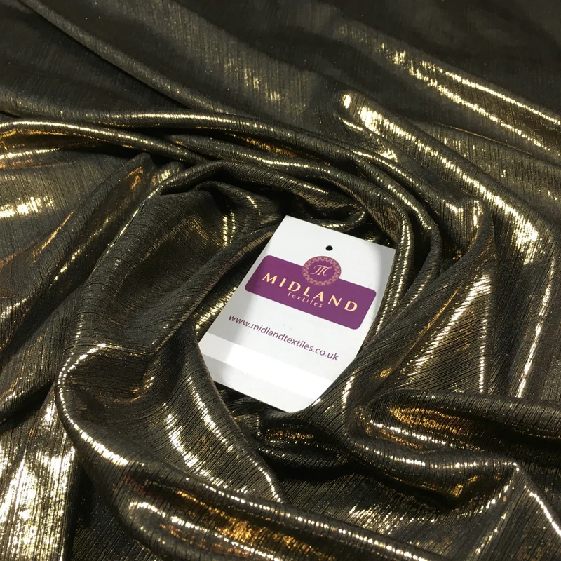 Shiny Metallic Lame 1 way stretch Dress Fabric 40" wide M699 Mtex