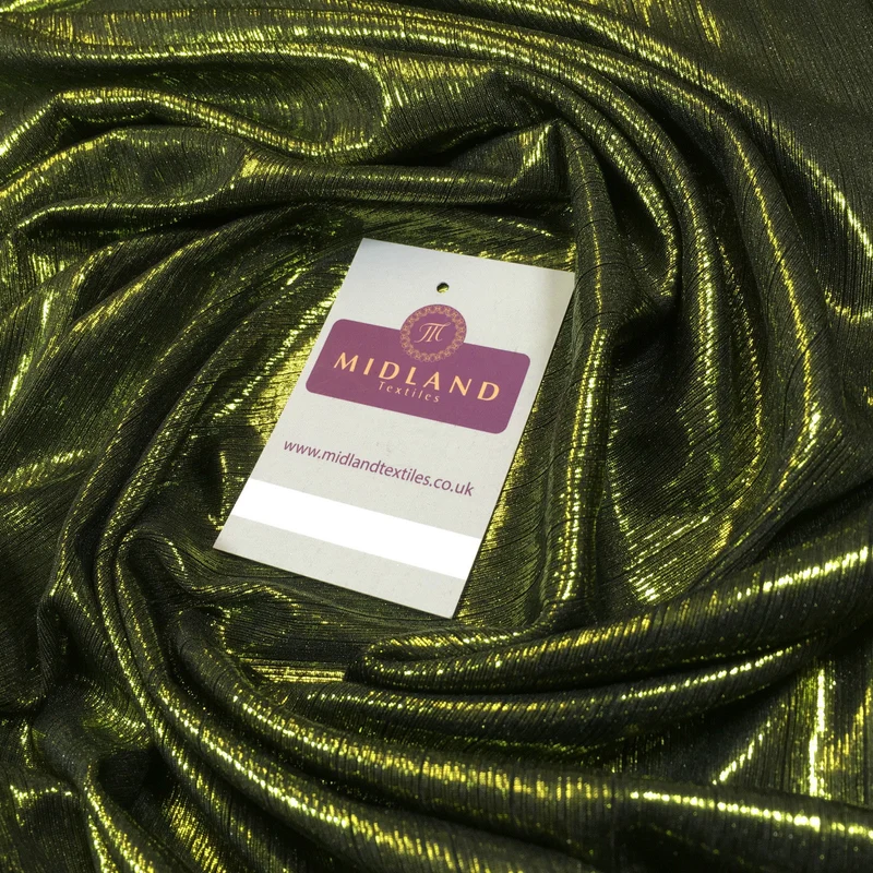 Shiny Metallic Lame 1 way stretch Dress Fabric 40" wide M699 Mtex