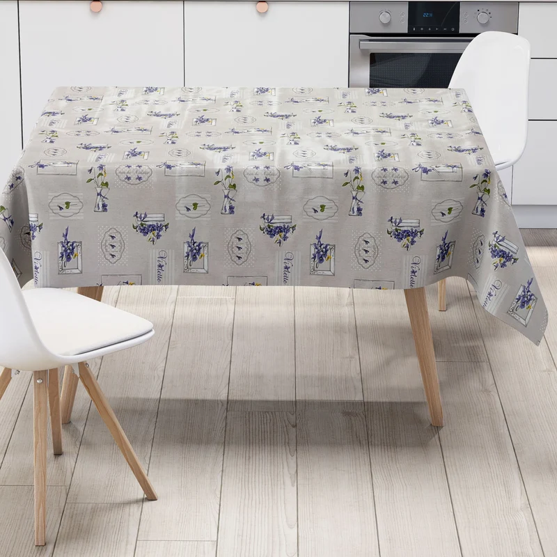 Wachstuch Tischdecke B9027-01 lila Veilchen Blumen eckig rund oval