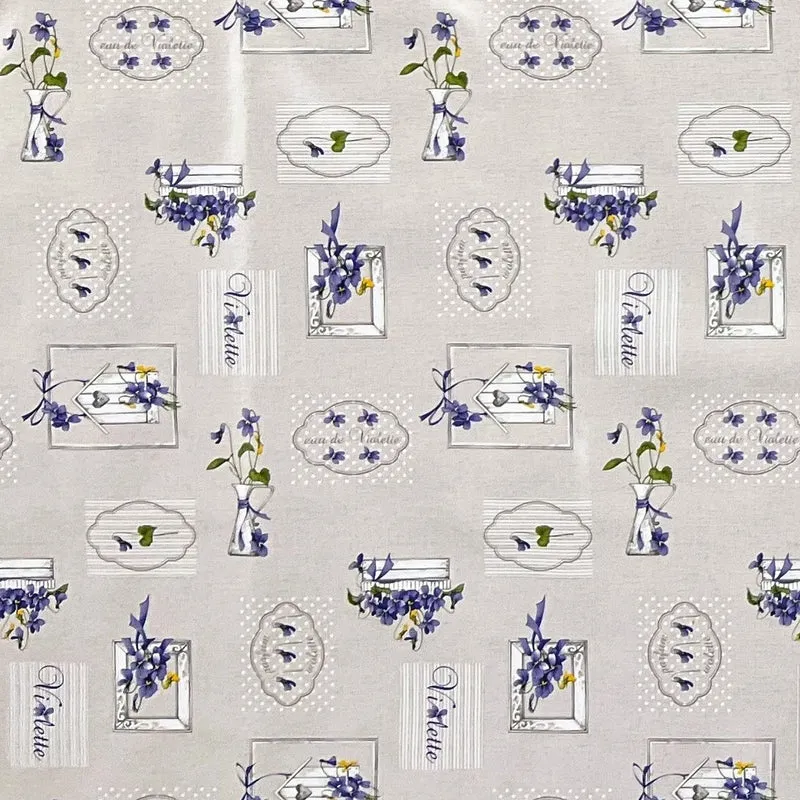 Wachstuch Tischdecke B9027-01 lila Veilchen Blumen eckig rund oval