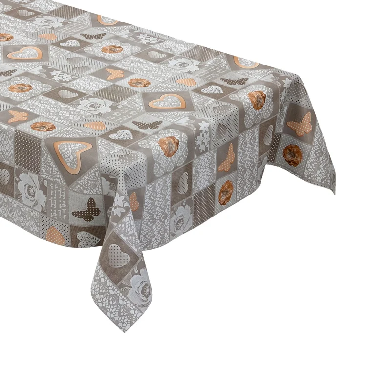 Wachstuch Tischdecke B3000-01 Herzen Schmetterlinge Blumen eckig rund oval