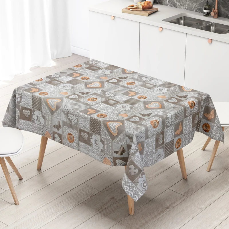 Wachstuch Tischdecke B3000-01 Herzen Schmetterlinge Blumen eckig rund oval