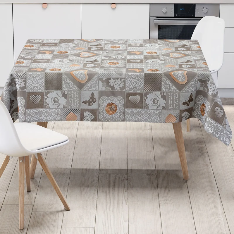 Wachstuch Tischdecke B3000-01 Herzen Schmetterlinge Blumen eckig rund oval
