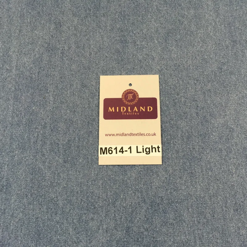 8oz Washed Denim Light-Medium-Dark Blue Fabric 100% Cotton 58" Wide M614 Mtex