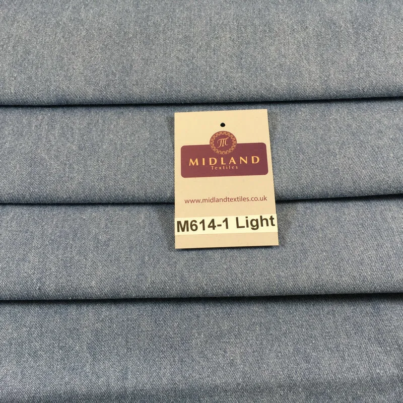 8oz Washed Denim Light-Medium-Dark Blue Fabric 100% Cotton 58" Wide M614 Mtex
