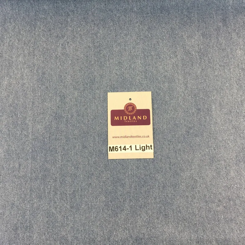 8oz Washed Denim Light-Medium-Dark Blue Fabric 100% Cotton 58" Wide M614 Mtex