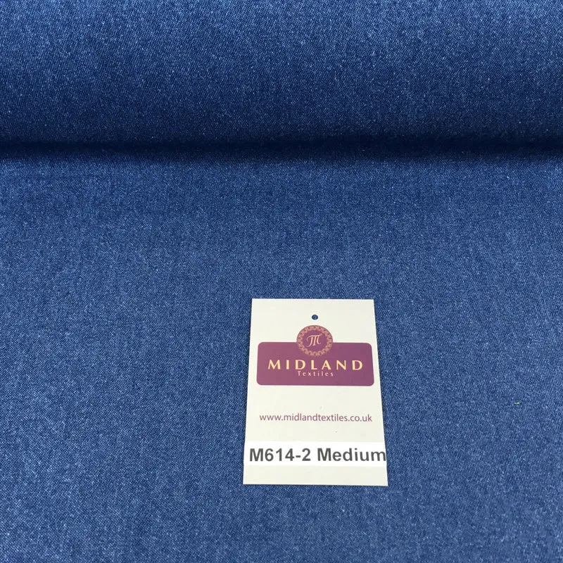 8oz Washed Denim Light-Medium-Dark Blue Fabric 100% Cotton 58" Wide M614 Mtex