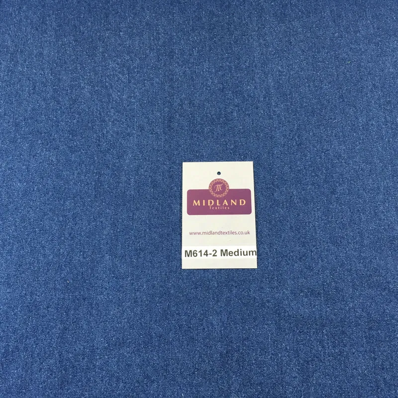 8oz Washed Denim Light-Medium-Dark Blue Fabric 100% Cotton 58" Wide M614 Mtex