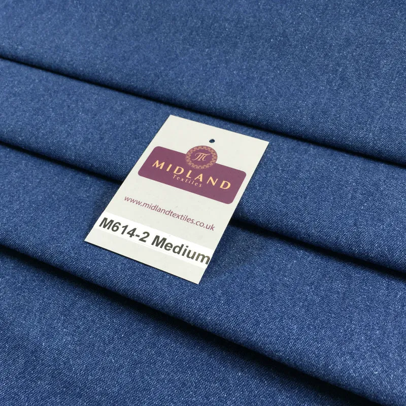 8oz Washed Denim Light-Medium-Dark Blue Fabric 100% Cotton 58" Wide M614 Mtex