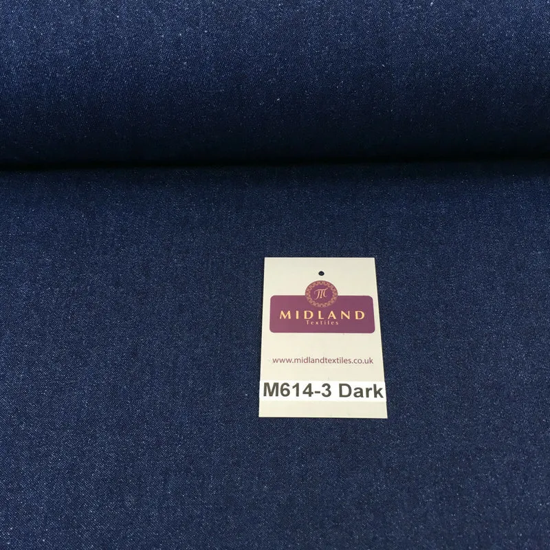 8oz Washed Denim Light-Medium-Dark Blue Fabric 100% Cotton 58" Wide M614 Mtex