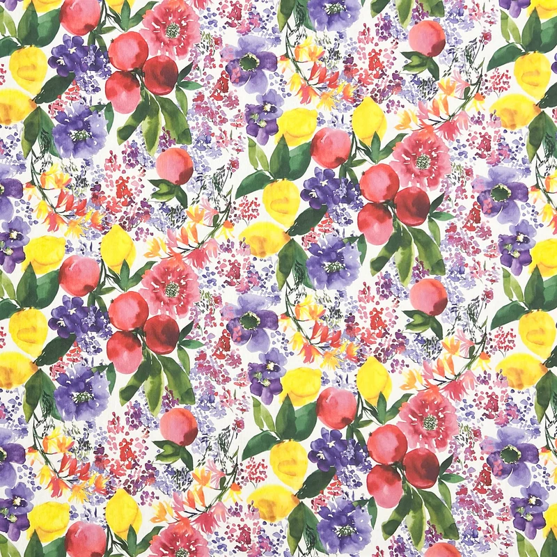 Jacquard Tischdecke aus beschichteter Baumwolle mit Fleckenschutz FRIDA Früchte Blüten eckig rund oval