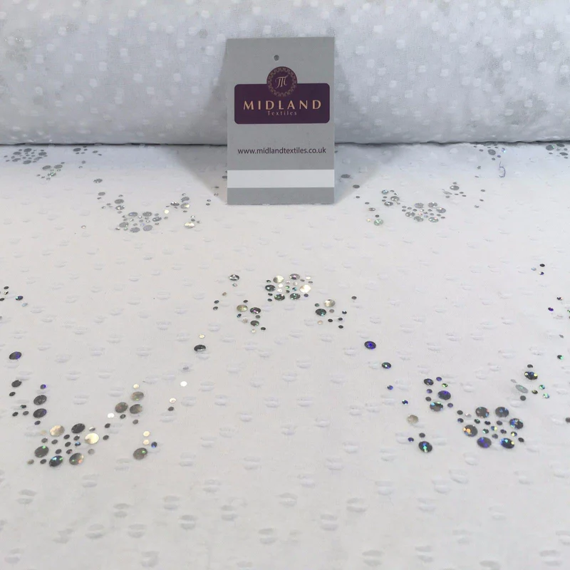 Lightweight Uragiri Chiffon with Hologram sequins fabric 55" M752 Mtex