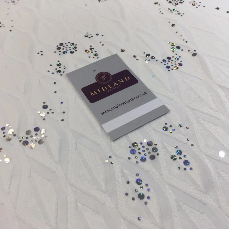 Lightweight Uragiri Chiffon with Hologram sequins fabric 55" M752 Mtex