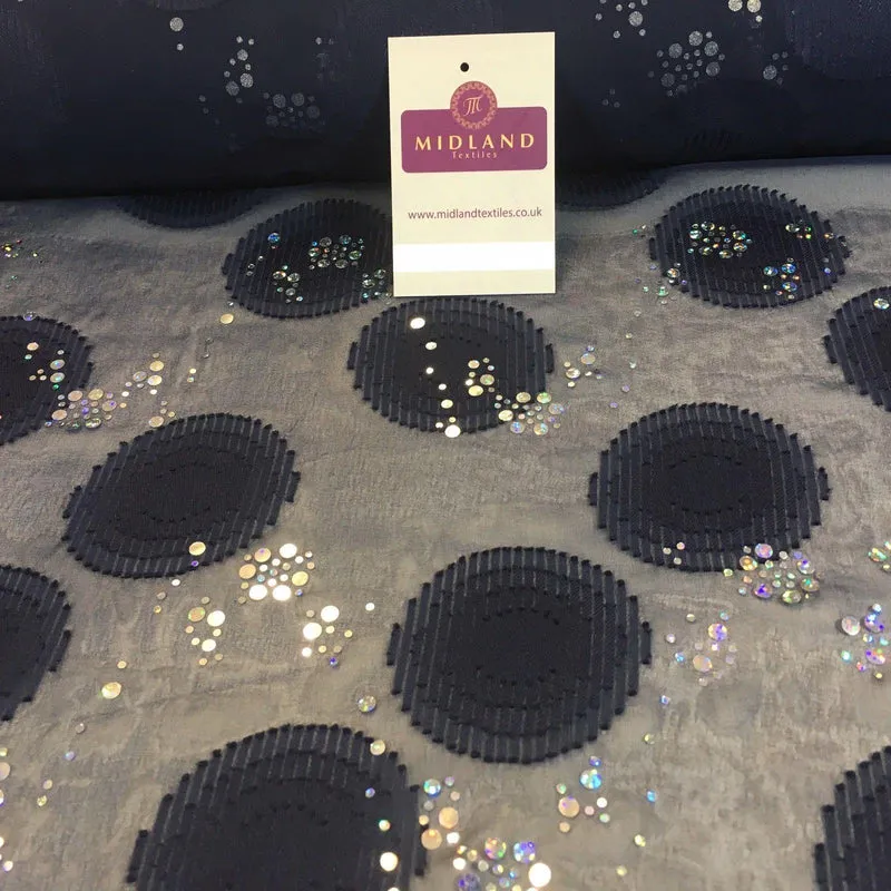 Lightweight Uragiri Chiffon with Hologram sequins fabric 55" M752 Mtex