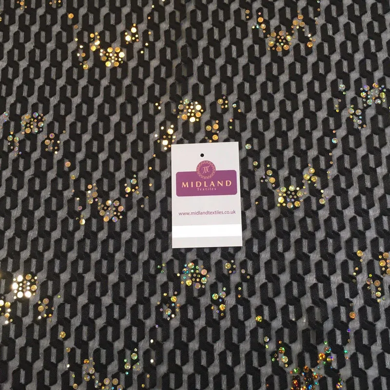 Lightweight Uragiri Chiffon with Hologram sequins fabric 55" M752 Mtex