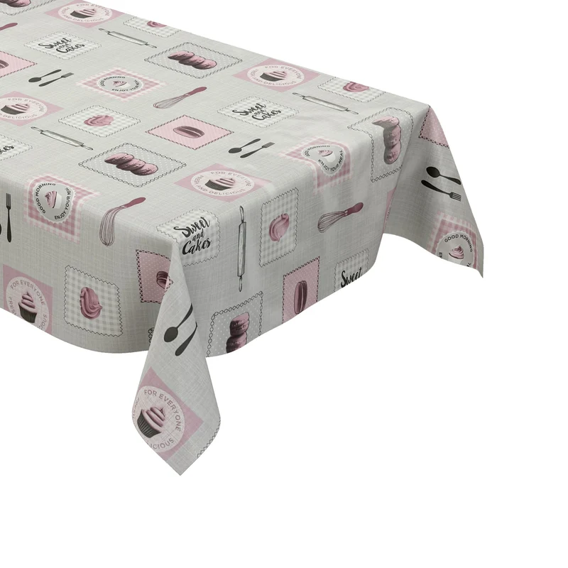 Wachstuch Tischdecke 160 cm Breite Übergröße P8085-1 Cupcake SWEET and Cakes eckig rund oval