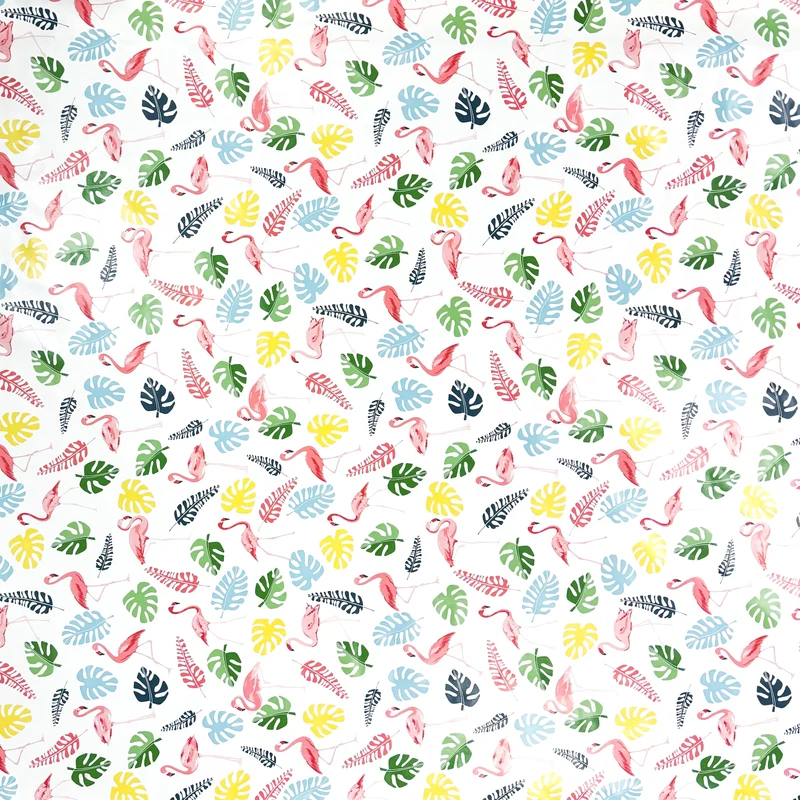 Wachstuch Tischdecke 160 cm Breite Übergröße P8094-1 Flamingo Monstera eckig rund oval
