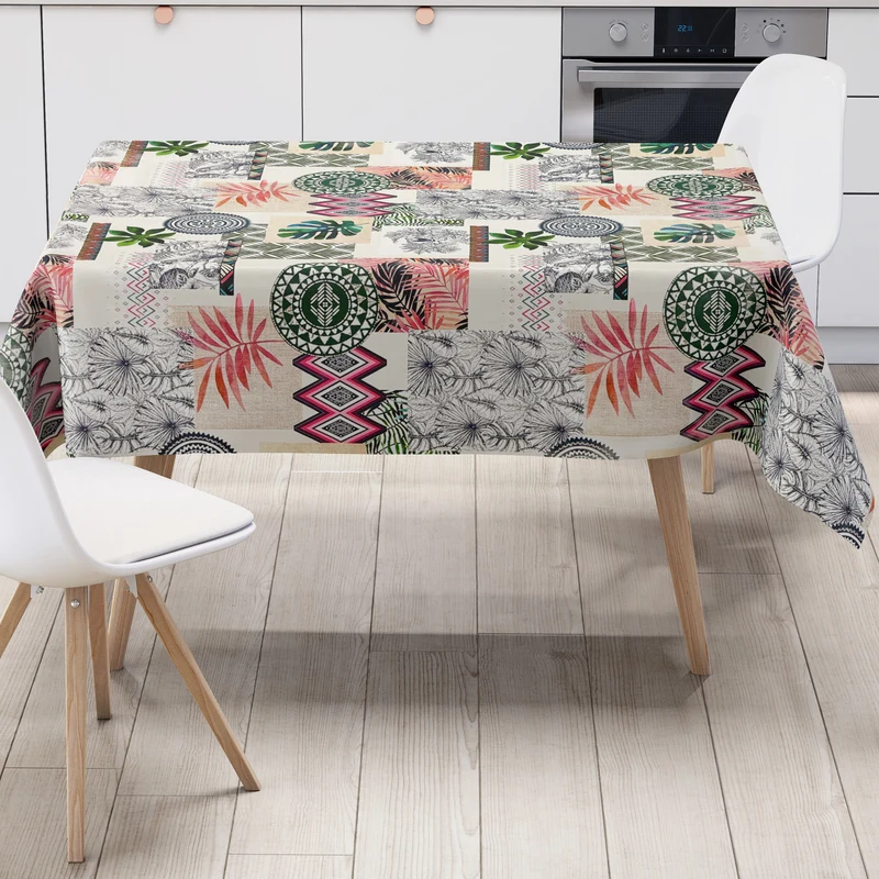 Wachstuch Tischdecke 160 cm Breite Übergröße P8090-1 Hawaii Palmen eckig rund oval