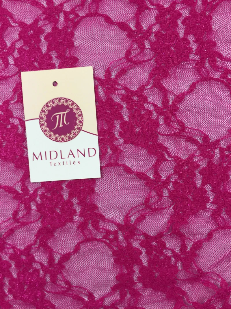 Floral Cersie Pink Lace Mesh Semi Transparent Dress fabric 58" Wide M186-17 Mtex