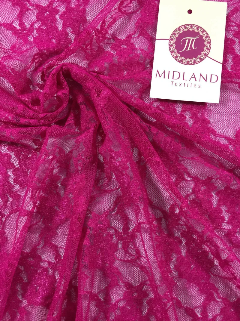 Floral Cersie Pink Lace Mesh Semi Transparent Dress fabric 58" Wide M186-17 Mtex