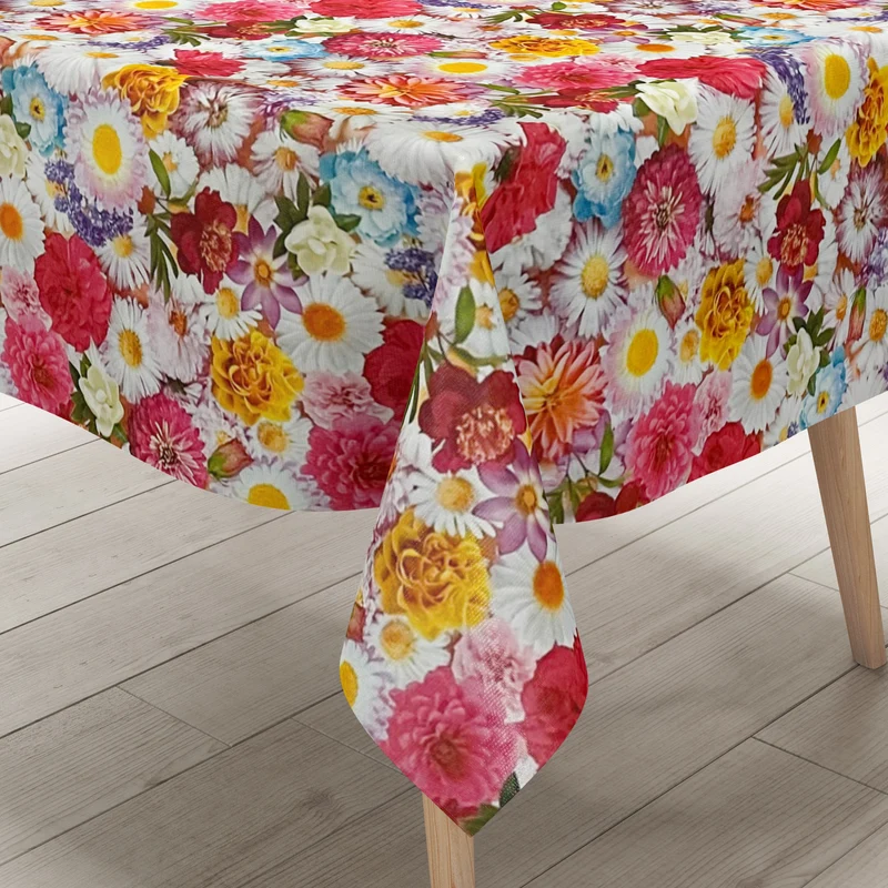 Wachstuch Tischdecke 01593-00 Gerbera Blüten Blumen floral Meterware eckig rund oval