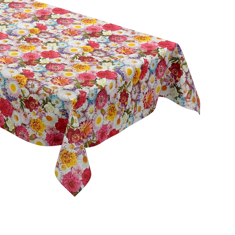 Wachstuch Tischdecke 01593-00 Gerbera Blüten Blumen floral Meterware eckig rund oval