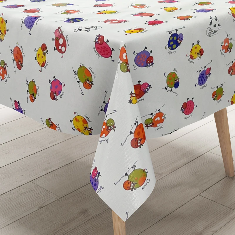 Wachstuch Tischdecke 06064-00 bunte Kühe Kindermotiv eckig rund oval