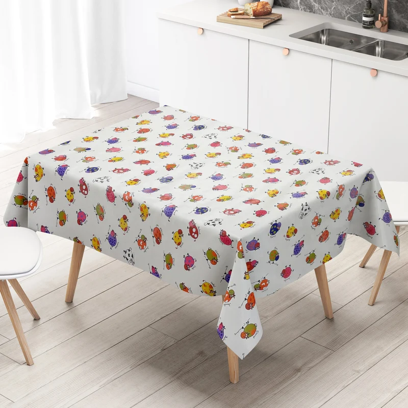 Wachstuch Tischdecke 06064-00 bunte Kühe Kindermotiv eckig rund oval