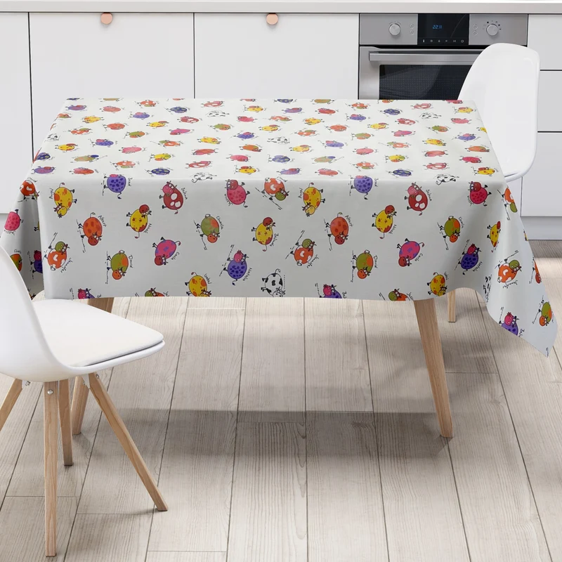 Wachstuch Tischdecke 06064-00 bunte Kühe Kindermotiv eckig rund oval