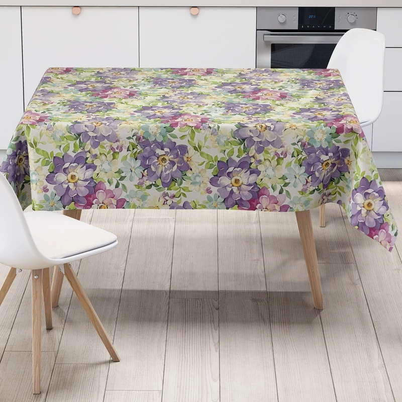 Wachstuch Tischdecke 01132-01 bunte Blüten Blumen floral eckig rund oval