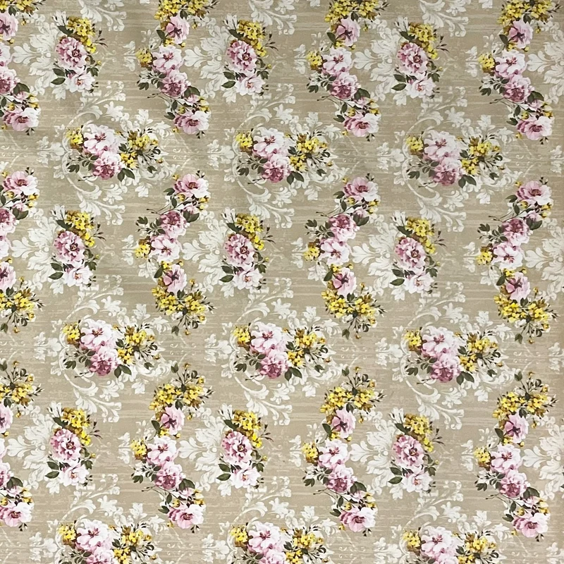 Wachstuch Tischdecke 01539-01 Rosen Blüten auf beige Küche eckig rund oval