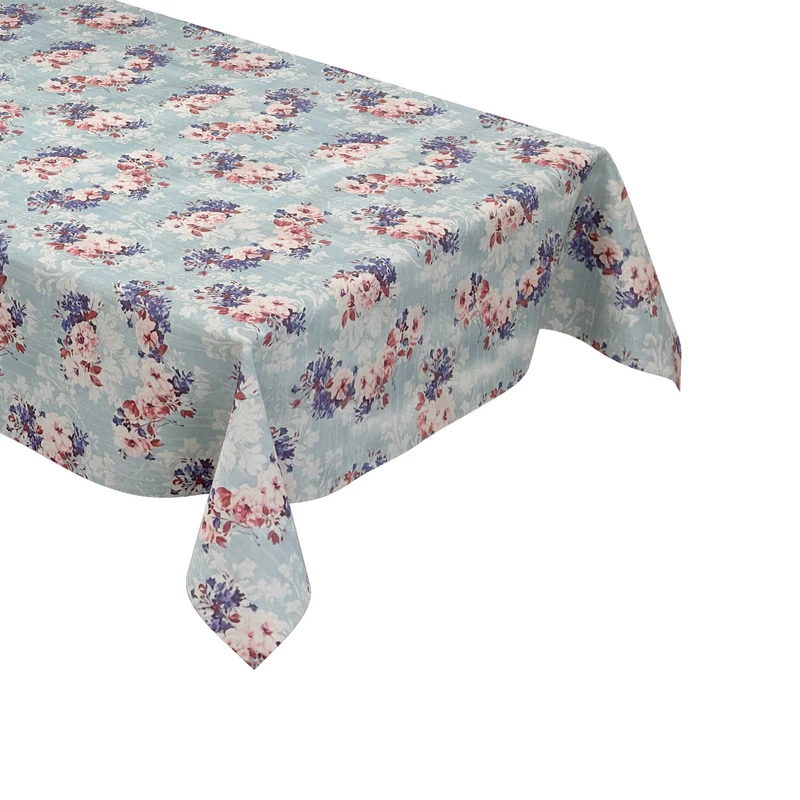Wachstuch Tischdecke 01539-06 Rosen Blüten auf hellblau Küche eckig rund oval