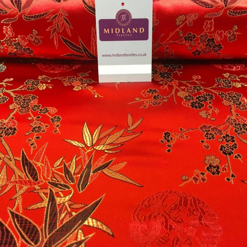 Chinese Shanghai Floral blossom Silky Satin Brocade dress fabric 45" wide M798