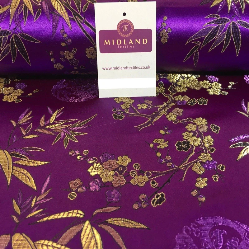 Chinese Shanghai Floral blossom Silky Satin Brocade dress fabric 45" wide M798