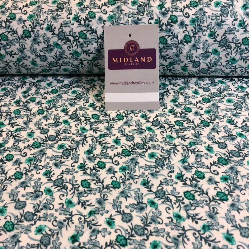 Floral Vintage Shabby Chic Printed soft crepe dress fabric 44" M762 Mtex