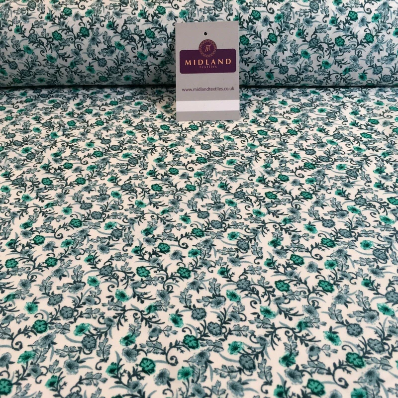 Floral Vintage Shabby Chic Printed soft crepe dress fabric 44" M762 Mtex