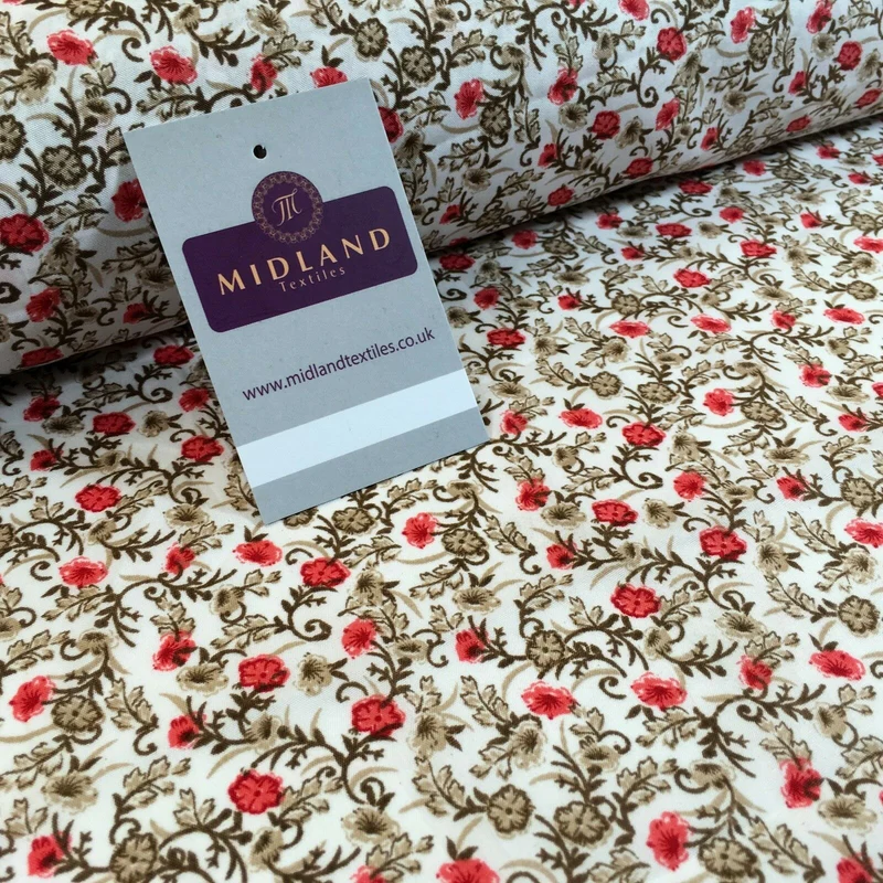 Floral Vintage Shabby Chic Printed soft crepe dress fabric 44" M762 Mtex